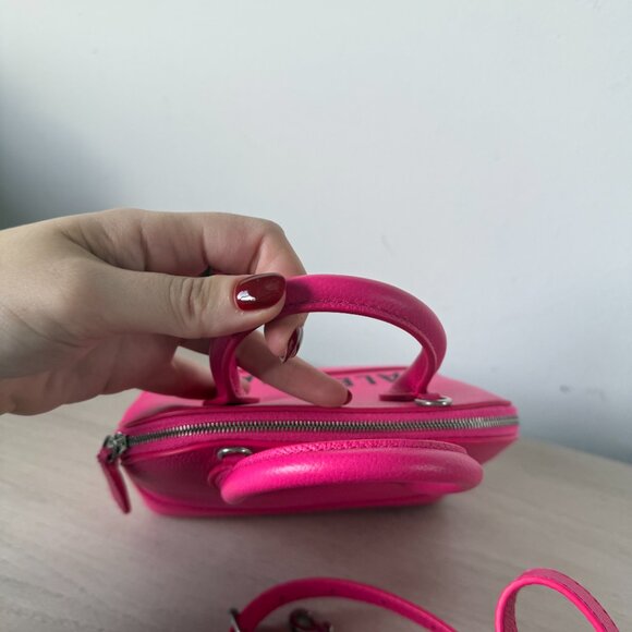 NWT Balenciaga XXS Ville Top Handle Bag Grained Calfskin Leather In Fuchsia - Picture 7 of 10